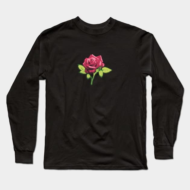 Retro Glow Rose Long Sleeve T-Shirt by astrellonart